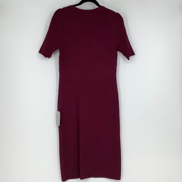NEW! Dress the Population Size X-Large Ansley Rib Body-con XL Burgundy G17-3 - Picture 3 of 8